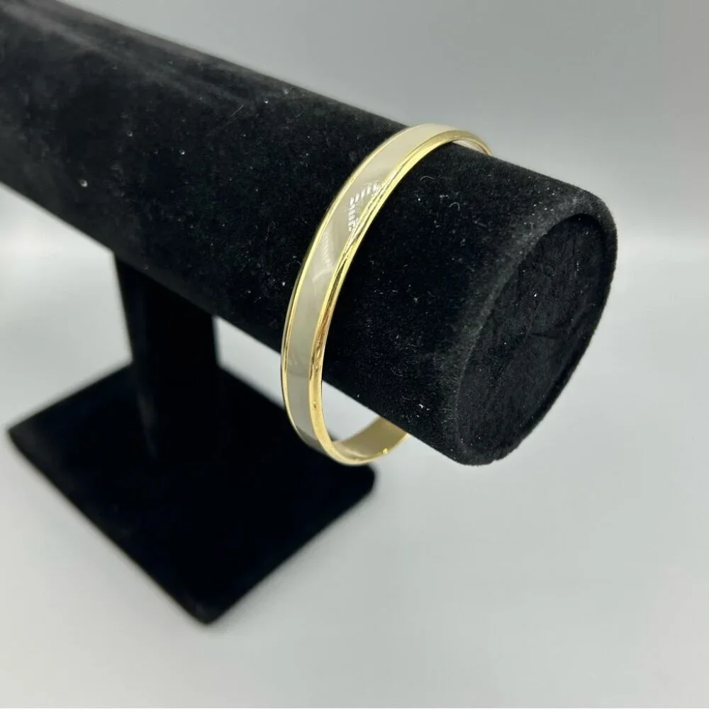 Vintage Gold Tone Magnetic Bangle Bracelet Minimalist Slip On